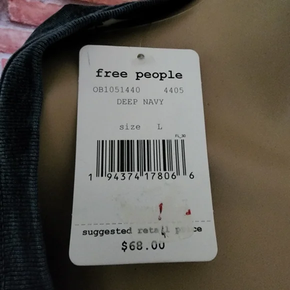 Free People 213 Blue Vintage Wash Shirt Large NWT - Picture 6 of 6